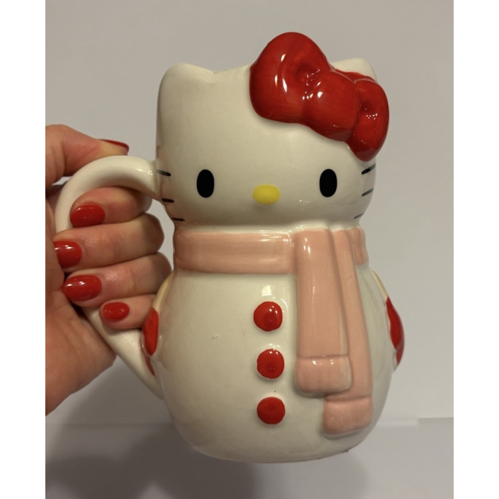 Hello Kitty Ceramic Snowman Mug Sanrio 20 Oz Silver Buffalo - Picture 4 of 8